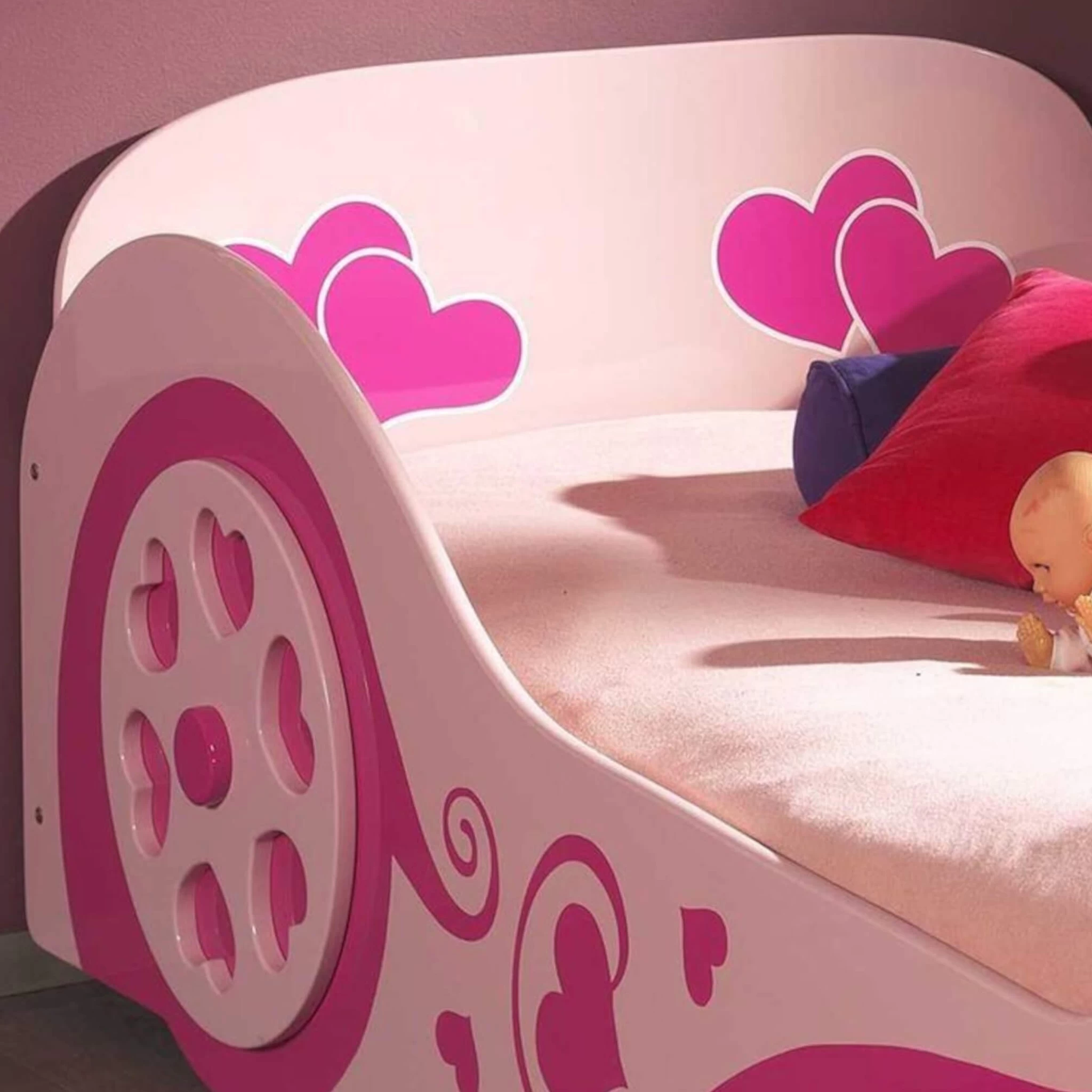 Lit Enfant Voiture Fille Love 90x200 â Image 4