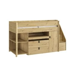 Lit Compact Multifonctions En Bois Clair 90x200 - LT5071