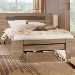 Lit Tiroir Adulte Effet Chêne Fusain LI5002