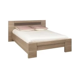 Lit Adulte Effet Chêne Fusain LT5002