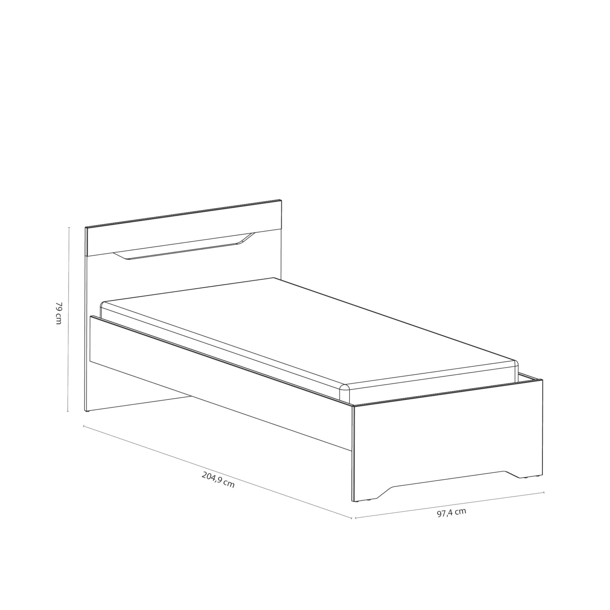 Lit Extensible Enfant En Bois Blanc Et Gris 90x190/200 - LI211 – Image 7