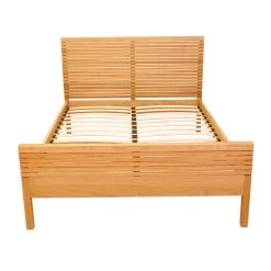 Lit à Rainures En Bois Massif Naturel - LT17012