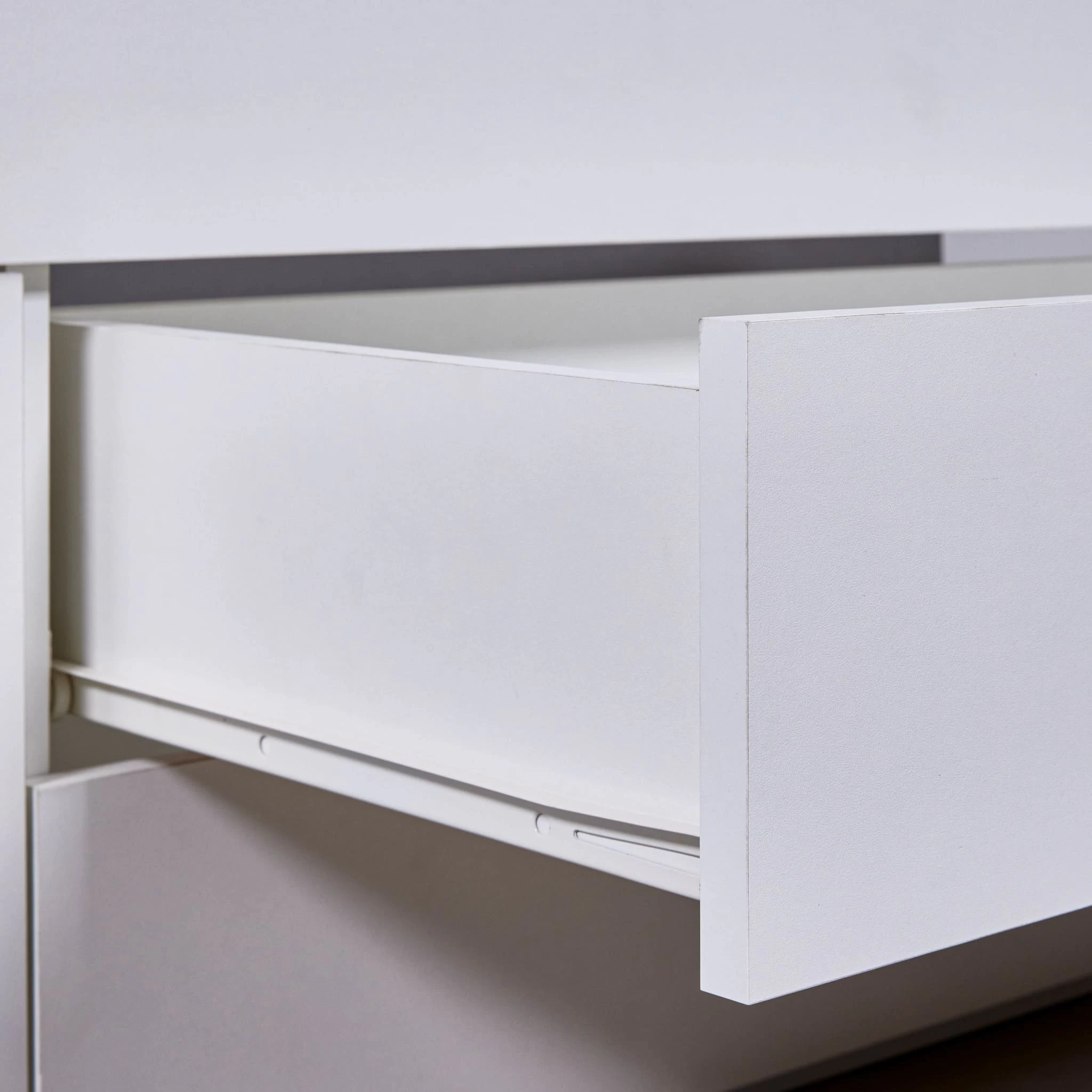 Lit Multi-rangements 90x200 Avec Table De Chevet Intégrée En Bois Blanc - LT12123 – Image 6