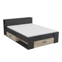 Lit En Bois Avec Tiroir Chêne Kronberg Et Sidewalk 140x190 - LT177