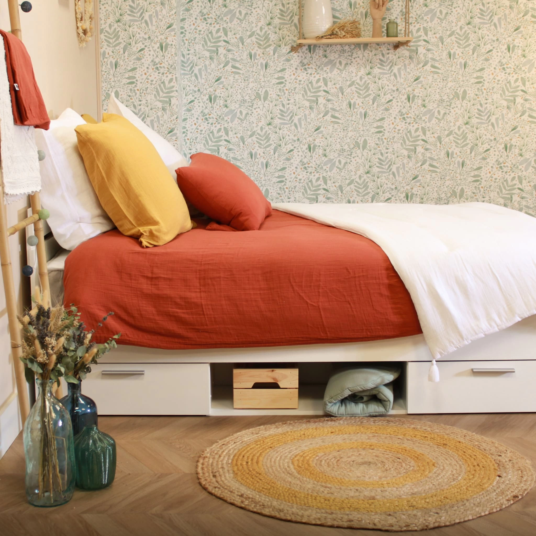 Lit Tiroirs Blanc Perle – Image 6