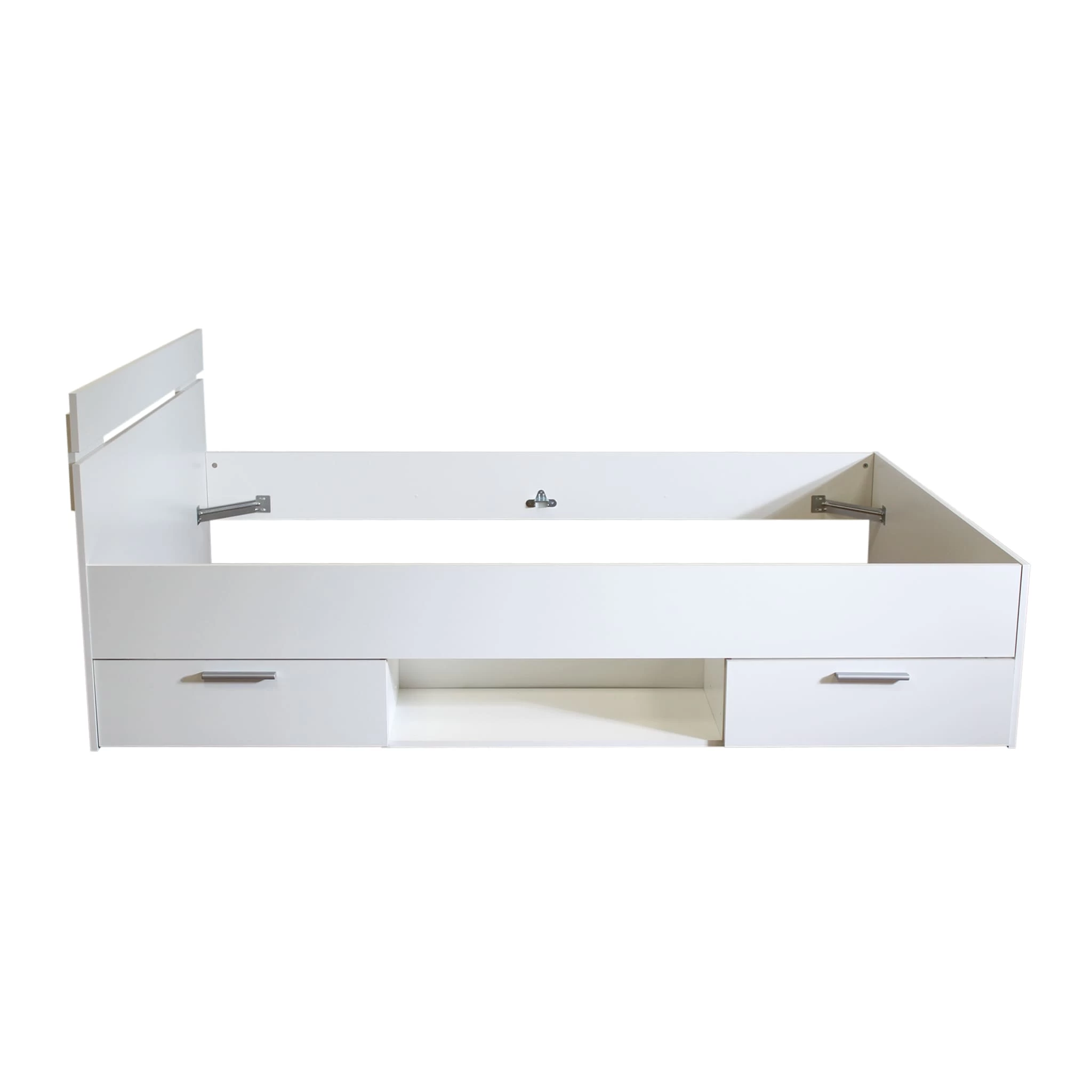 Lit Tiroirs Blanc Perle – Image 3