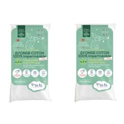 Lot De 2 Protèges Matelas Bébé éponge Coton 100% Imperméable Et Anti-acariens