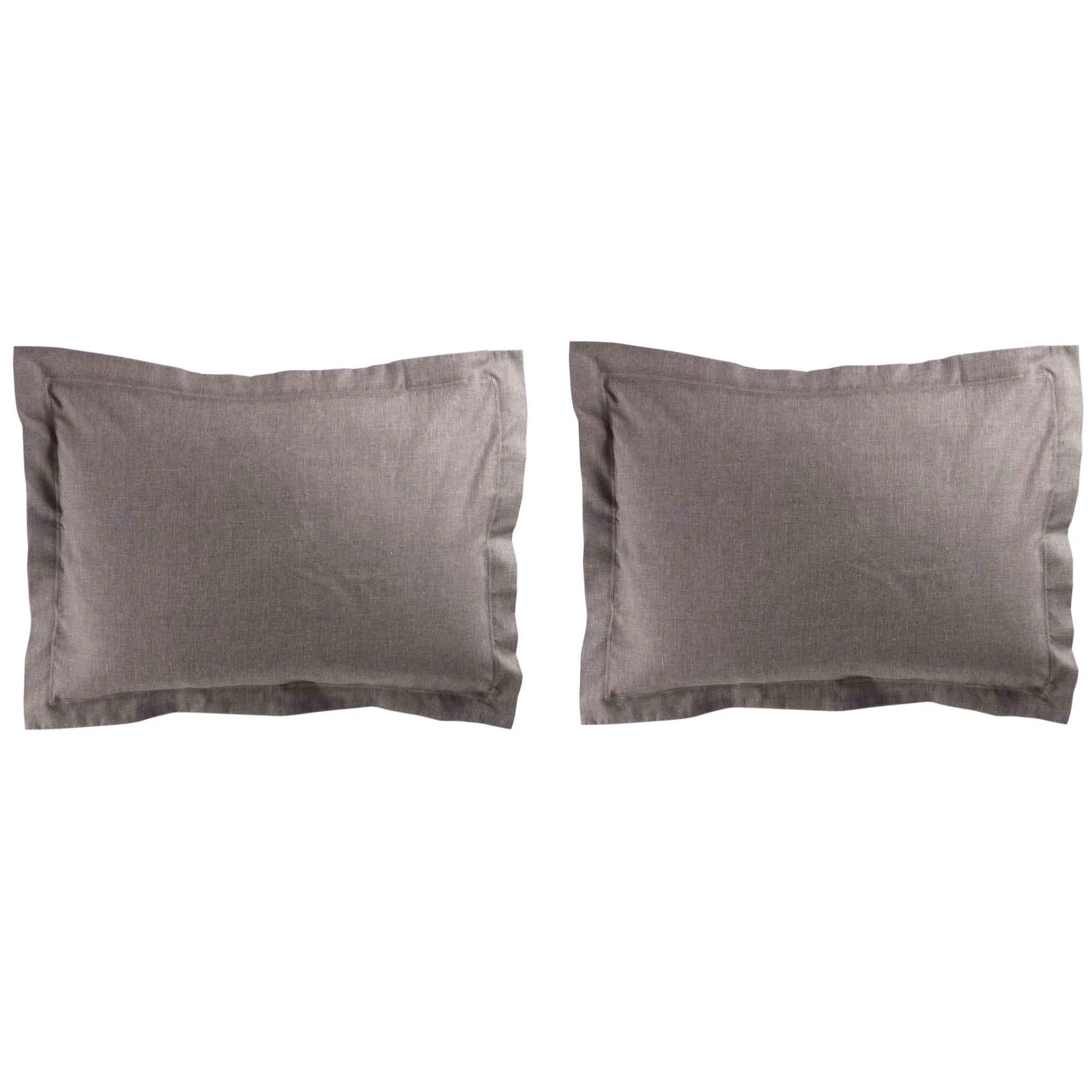 Lot De 2 Taies D'oreiller Polycoton Actually Noisette – Image 2