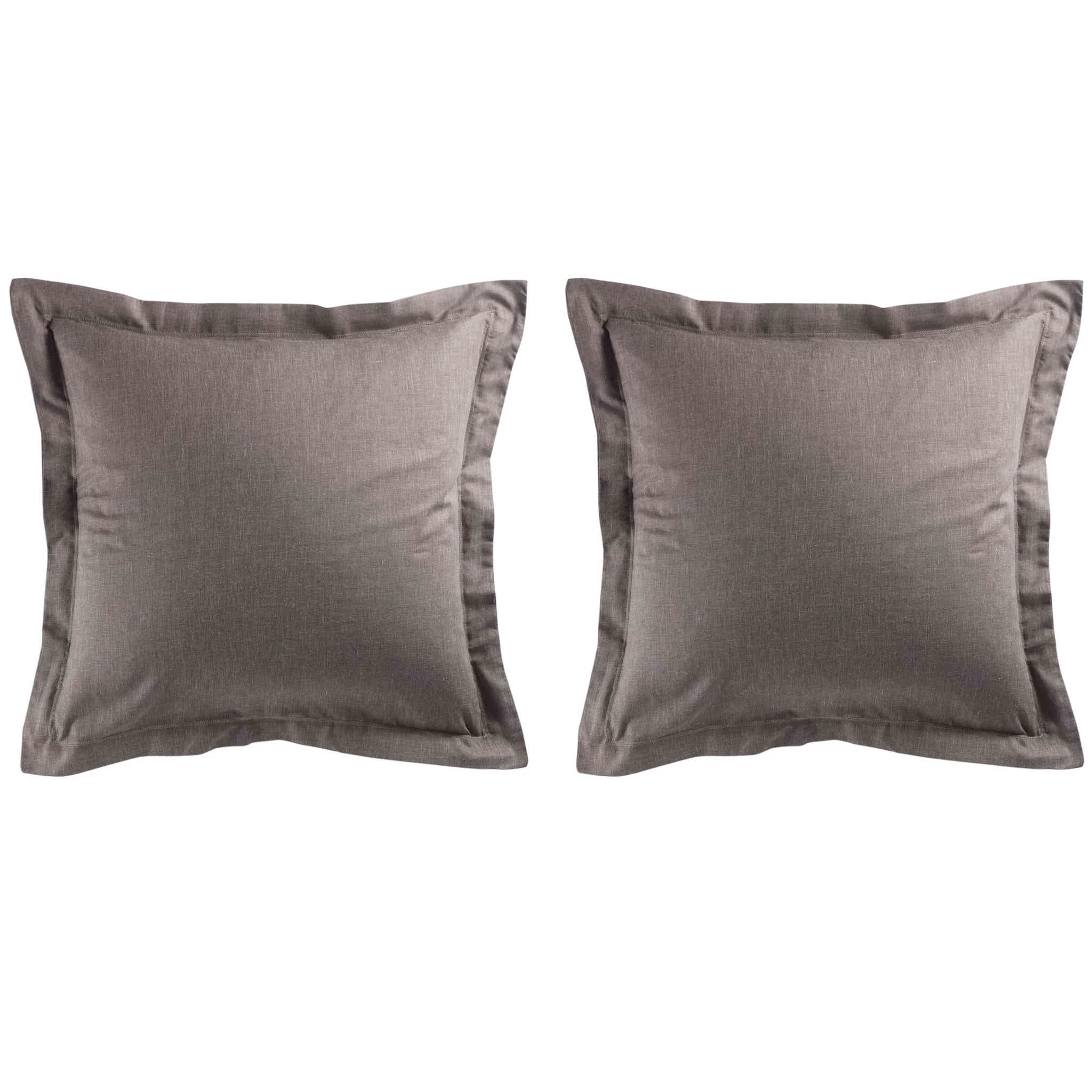Lot De 2 Taies D'oreiller Polycoton Actually Noisette