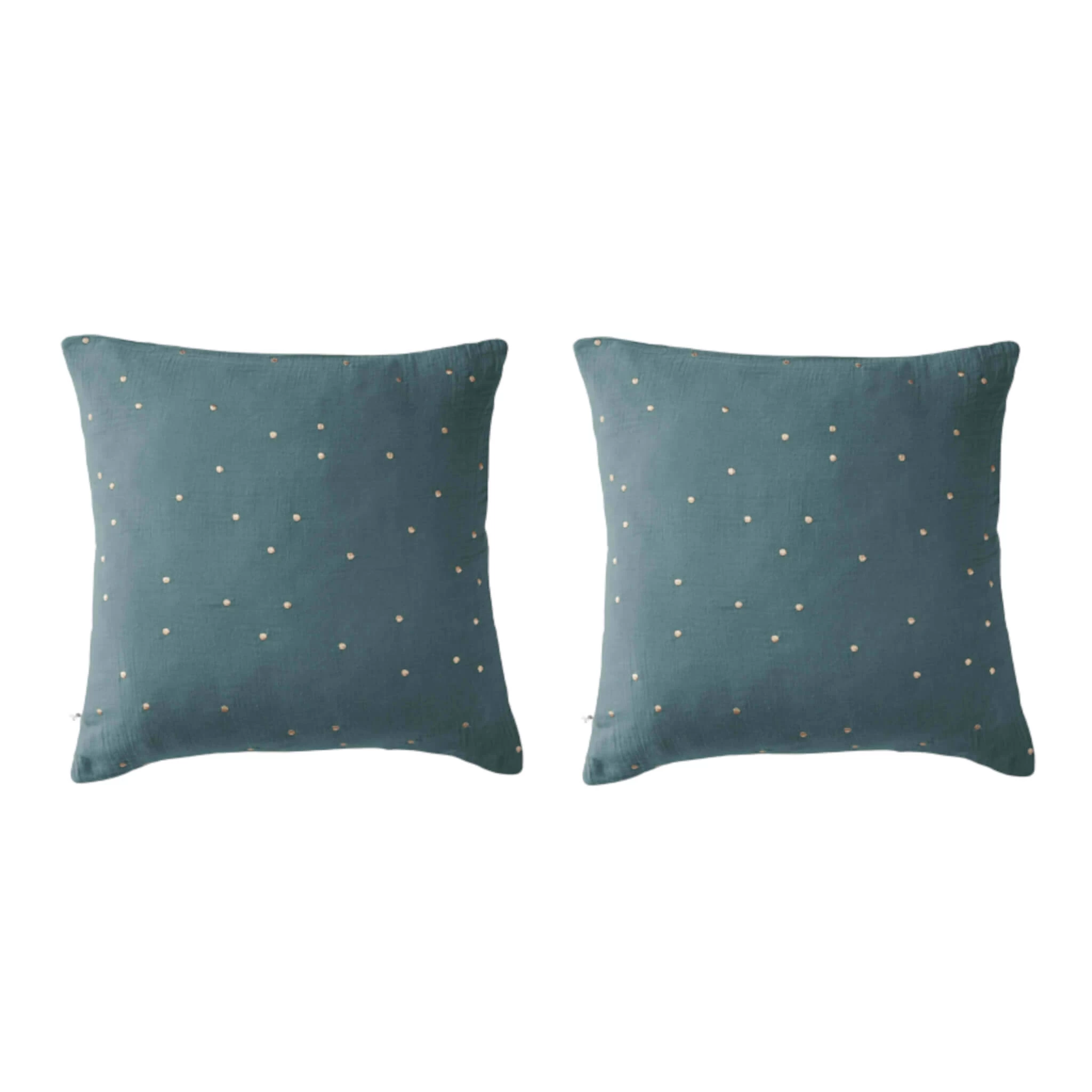 Lot De 2 Taies D'oreillers à Pois Brodés Double Gaze De Coton – Image 9