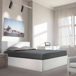 Lit Coffre Avec Sommier En Bois Blanc - LT14022