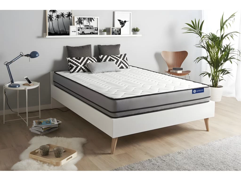 Matelas ACTIMEMO 200x200cm 2 Faces à MÉMOIRE DE FORME 3zones De Confort