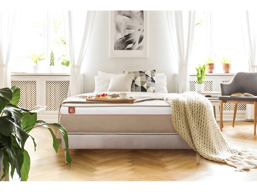 Matelas LE SOYEUX 200x200cm Ressorts Ensachés + Mémoire De Forme BioVisco - Ep. 24cm