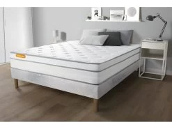 Matelas 180x200 Memo Luxe Ressorts Ensachés + Mémoire De Forme 5 Zones De Confort MAXI épaisseur