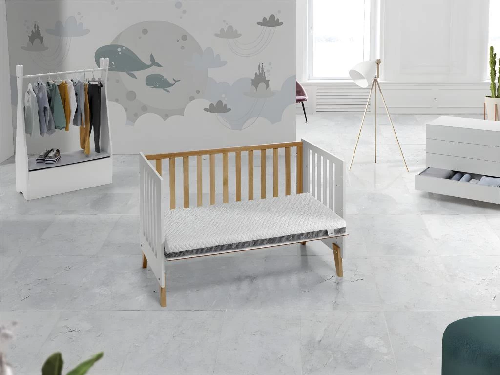 Matelas Bebe Mousse A Memoire 57X117X11 CM THEO, Respirant Et Dehoussable. Fermete Ideale – Image 2