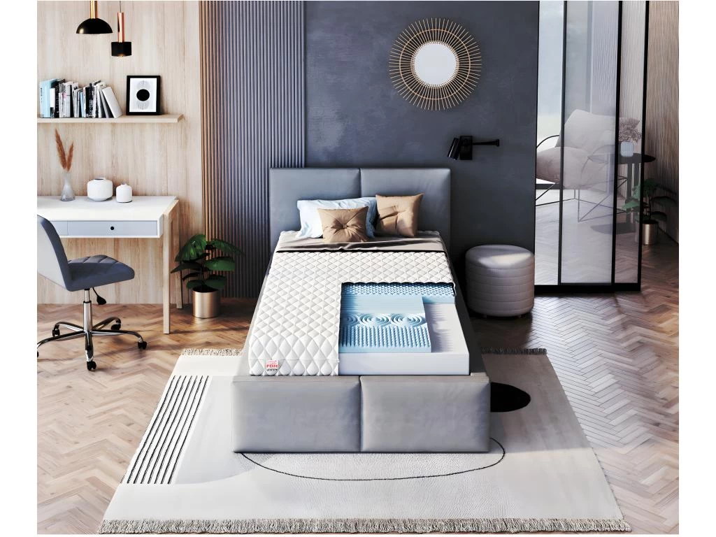 Matelas Enfant BURGOSS 90x200 En Mousse HR - Mi Ferme - Epaisseur 12 Cm Blanc – Image 4