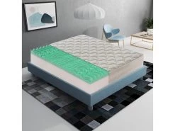 Matelas En Mousse Viscoélastique - 5 Cm De Mousse - 9 Zones De Confort - Hauteur 25 Cm 140x190 Cm