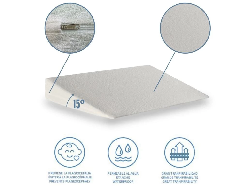 Pack Matelas VELVET 57x117 Epaisseur 11 Cm + Plan Incline 15Âș + Protege Matelas 57x117cm â Image 3