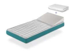 Pack Matelas EKOZEN 57x117 Epaisseur 11 Cm + Plan Incline 15º + Protege Matelas 57x117cm