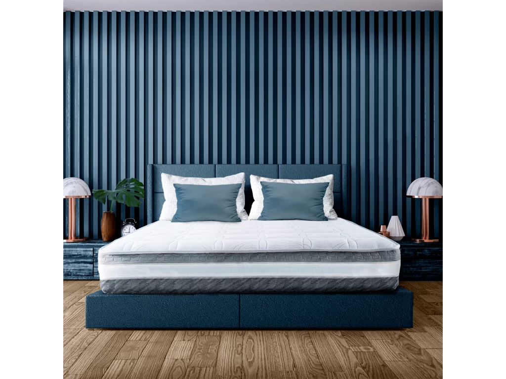 Matelas Double À Ressorts Ensachés 140x190cm Et Mousse À Mémoire De Forme - Housse Amovible