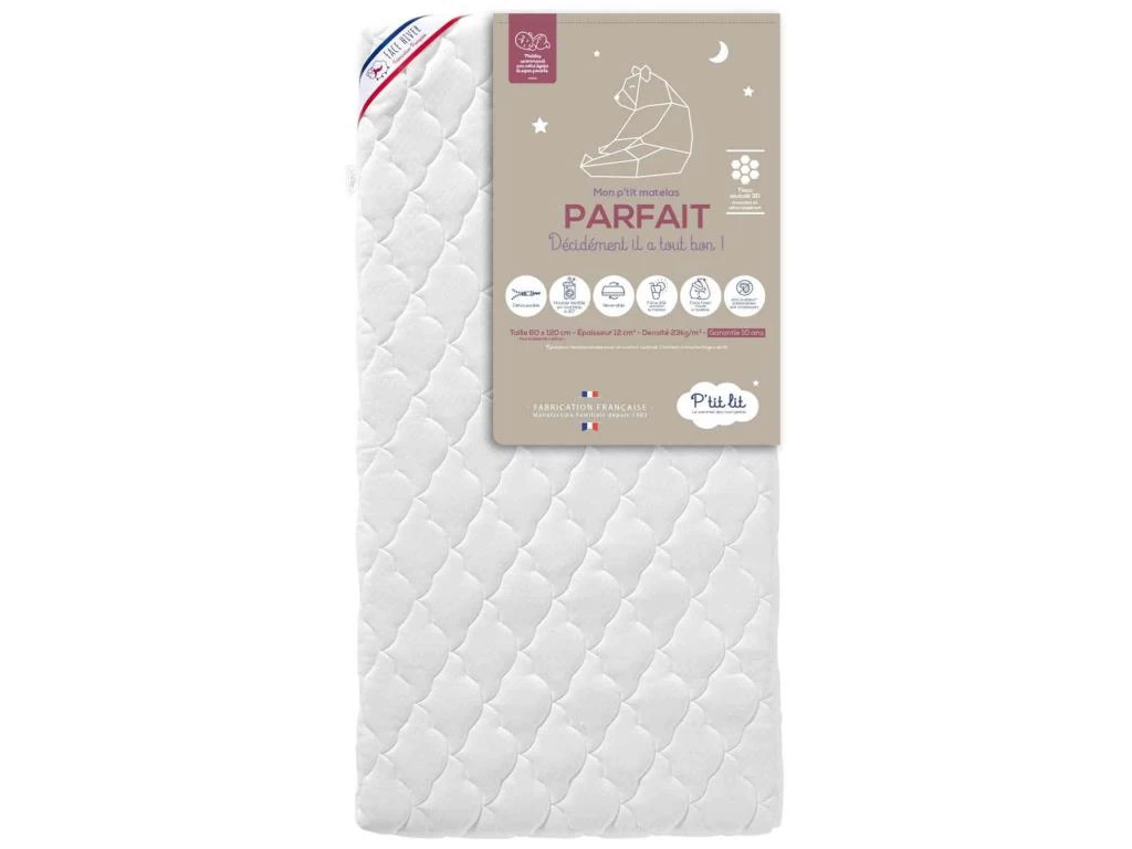Matelas Bébé Déhoussable Faces été / Hiver PARFAIT 70x140