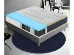 Matelas Ressorts Ensachés Et Mousse Mémoire à 9 Zones Différenciées - 23 Cm De Hauteur - Anatomique 140x200 Cm
