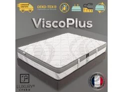 Matelas 180x200 Cm Viscoplus, Mémoire De Forme, 10 Zones De Confort, Indépendance Du Couchage, Réversible, Orthopédique, 26 Cm