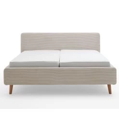 Lit Capitonné En Velours Avec Tête De Lit Lisse - LT8002