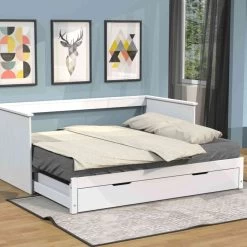 Lit Tiroir Extensible En Bois Blanc 90x190 - LT14030