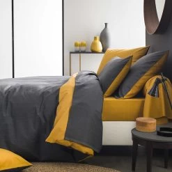 Parure De Lit Écorce Carbone/moutarde