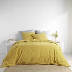Parure De Lit Coton Lavé Linette Jaune