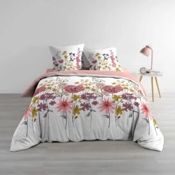 Parure De Lit Double Gaze De Coton Rosine