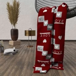 Plaid Polaire Love Rouge 120x160 Cm