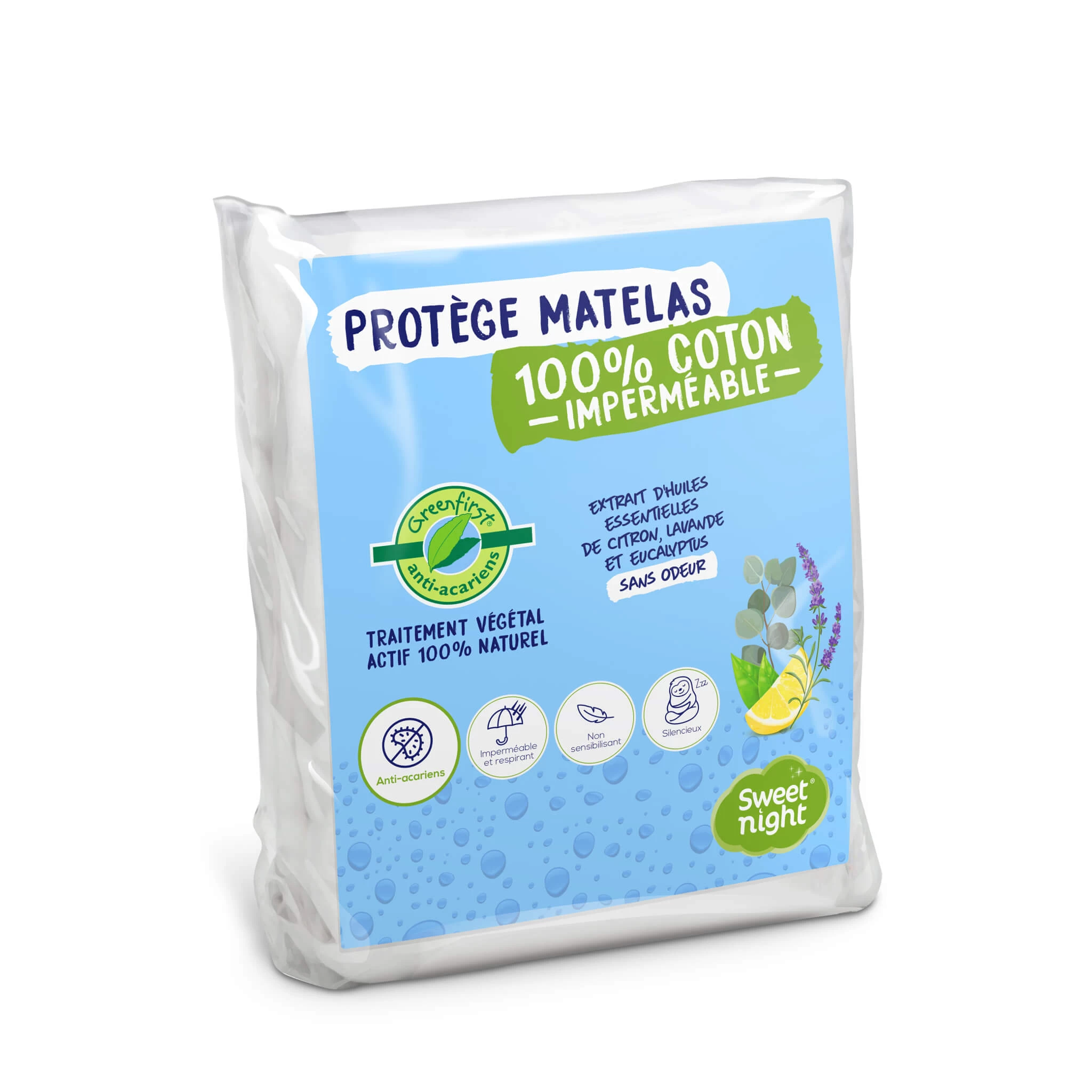 Protège Matelas Anti-acariens Greenfirst Imperméable Molleton 100% Coton – Image 4
