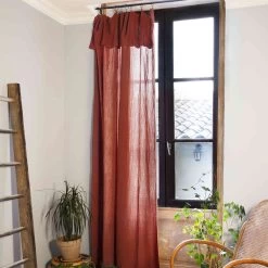 Lot De 2 Rideaux Gaze De Coton Ajustables 140x300 Cm