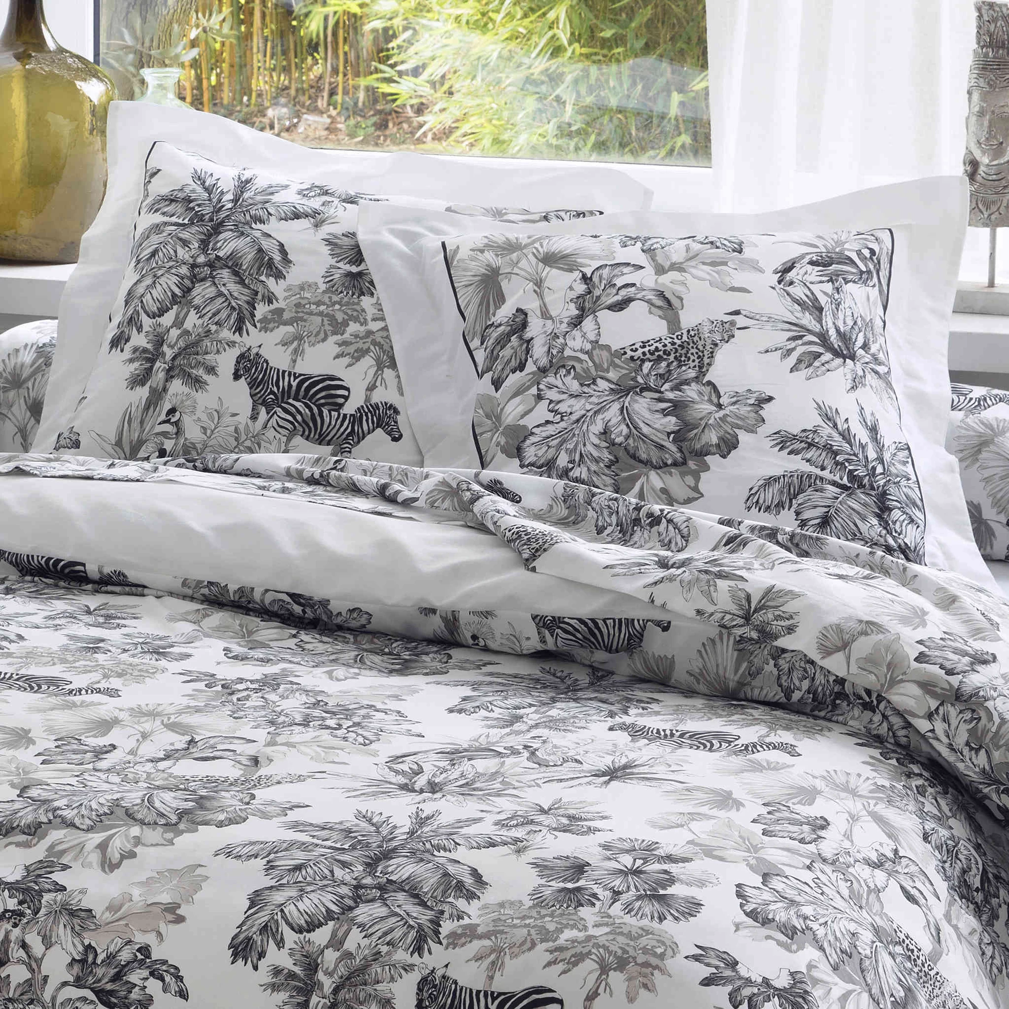 Parure De Lit Satin De Coton Savane Blanc - Tradilinge – Image 3