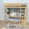 Lit Mezzanine Avec Bureau En Bois Massif 90x190 - LT14037
