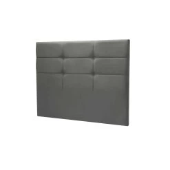 Tête De Lit Déco Cozy En Velours Gris Béton - Merinos