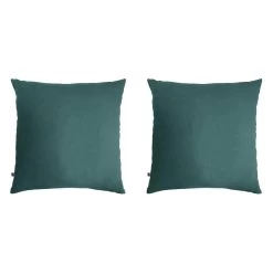 Lot De 2 Taies D'oreillers Double Gaze De Coton Bleu Canard