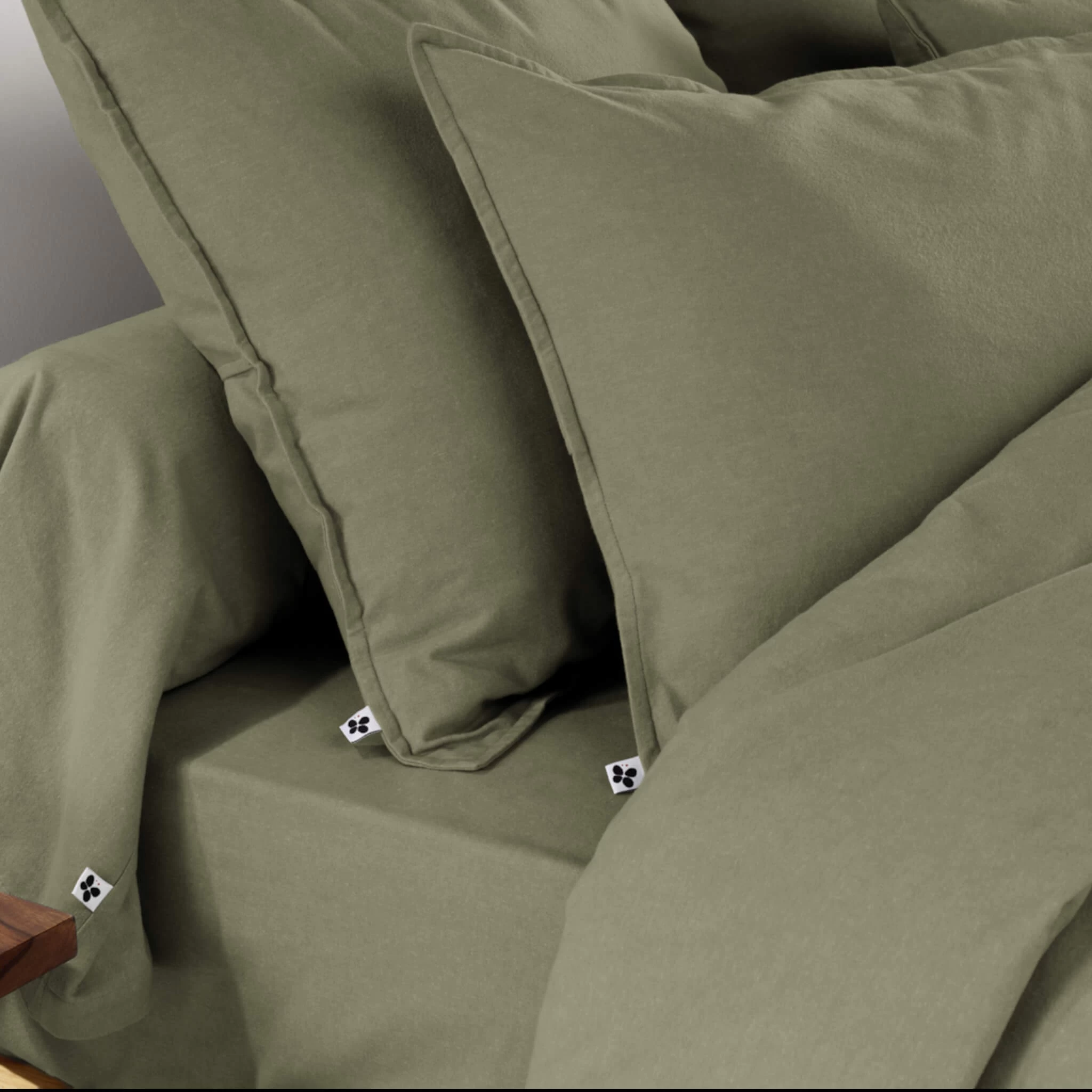 Taie D'oreiller Flanelle Kaki – Image 3