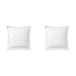 Lot De 2 Taies D'oreiller Blanc 100% Lin