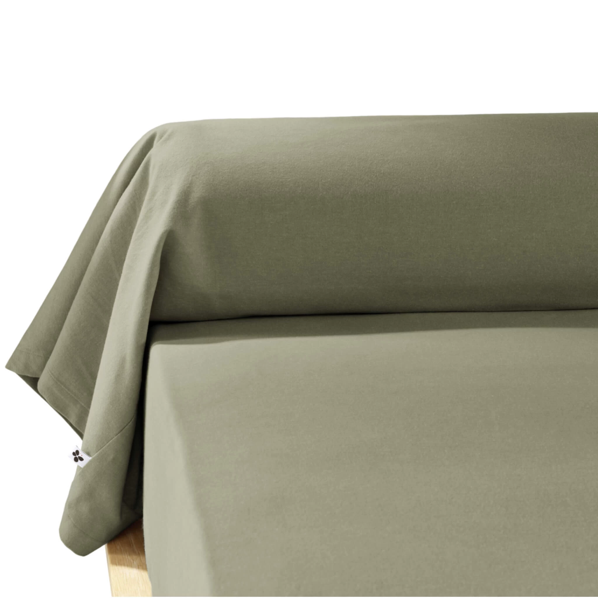 Taie De Traversin Flanelle Kaki 85x185