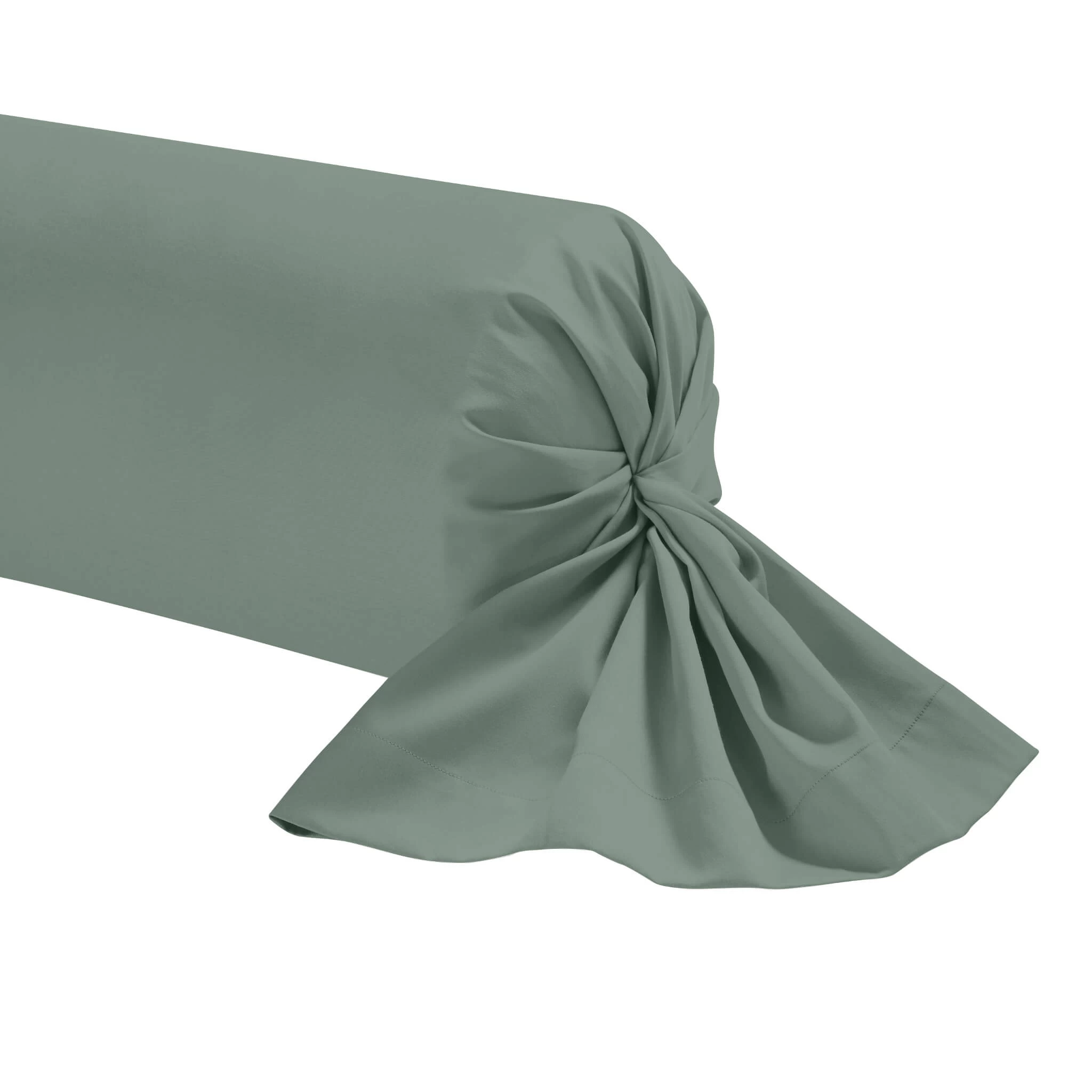 Taie De Traversin Vert De Gris 100% Coton