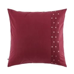 Taie D'oreiller Brodée Plis Religieuses Bordeaux
