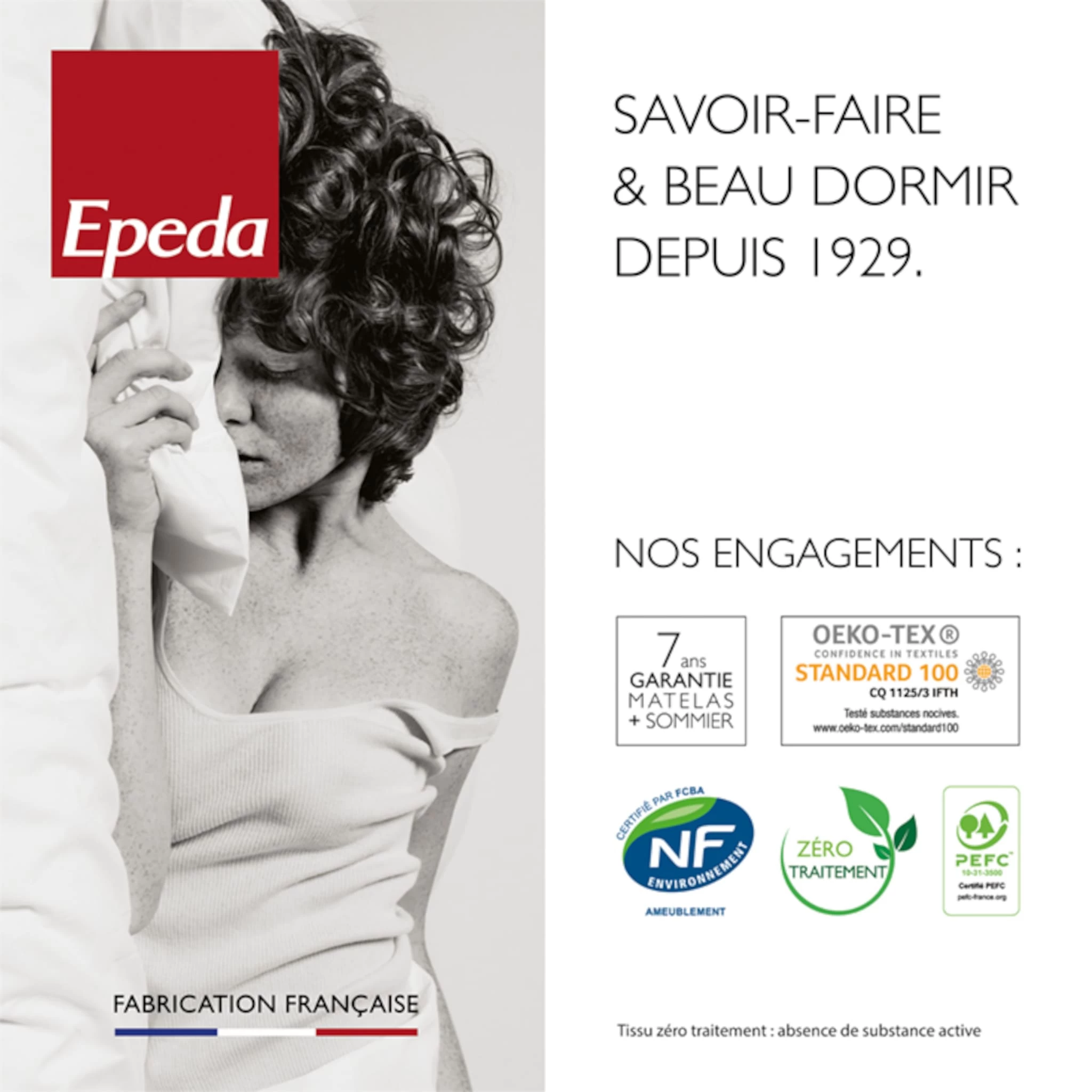 Sommier Epeda Confort Médium écru 18 Cm NATURE – Image 2